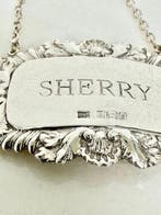 Fles-/ decanteeretiket - Plaquette - Massief Zilver 925, Antiek en Kunst