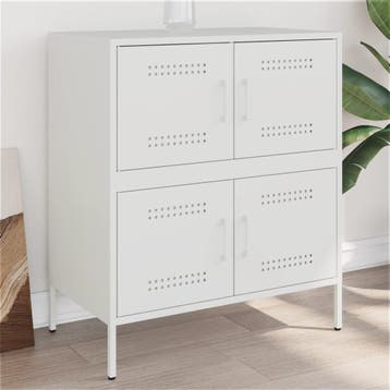 vidaXL Dressoir 68x39x79 cm staal wit, Verzenden, Nieuw