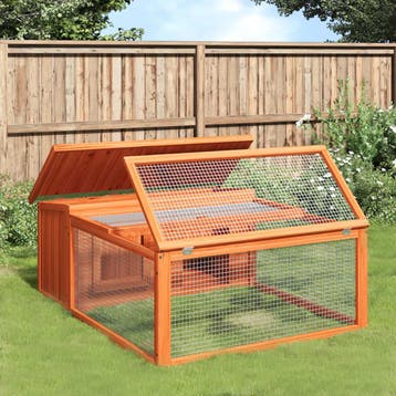 vidaXL Konijnenhok 117,5x97x47,5 cm massief grenenhout bruin, Verzenden