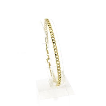 8 karaat platte gourmetschakel armband (Schakelarmband), Ophalen of Verzenden