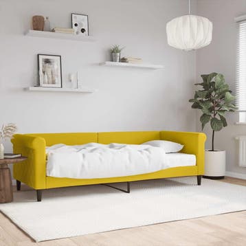 vidaXL Slaapbank met matras 80x200 cm fluweel geel, Verzenden
