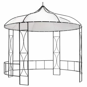 vidaXL Prieel rond 300x290 cm wit, Verzenden, Nieuw