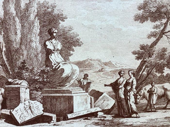 Gaspard Poussin (1615–1675), after, by Francesco Bartolozzi, Antiquités & Art, Antiquités | Autres Antiquités