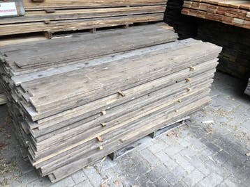 Recuperatiehout voor winkel, horeca, en thuis. vloer en wand, Doe-het-zelf en Bouw, Hout en Planken, Gebruikt, Minder dan 25 mm