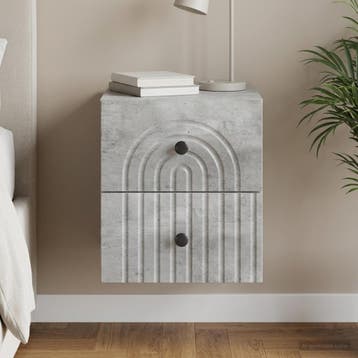 vidaXL Muurbevestigde Nachttafel met lade Betongrijs 33 x, Verzenden, Nieuw