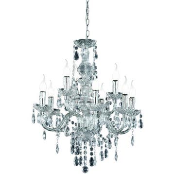 LED Kroonluchter Trion Lucy - 9-lichts Rond Mat Chroom Alumi, Verzenden, Nieuw
