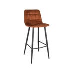 Barkruk Jelt | Oker | Velours | Hoog | 2 stuks LABEL51, Verzenden, Nieuw in verpakking