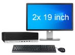 HP EliteDesk 800 G3 SFF i7 6e Gen + 2x 19 Monitor + 2 jaar, Ophalen of Verzenden, Nieuw, In_stock
