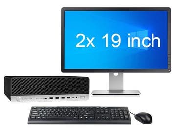 HP EliteDesk 800 G3 SFF i7 6e Gen + 2x 19 Monitor + 2 jaar, Ophalen of Verzenden
