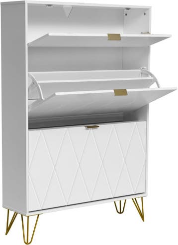 Schoenenkast - Schoenenrek - 80x24x120 cm - Wit - UEV, Verzenden, Nieuw