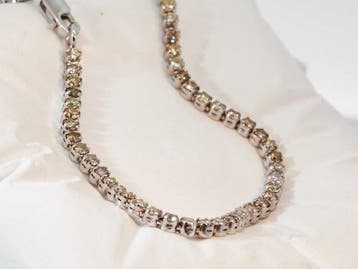 Zonder minimumprijs - Armband - 14 karaat Witgoud - 2.09ct.