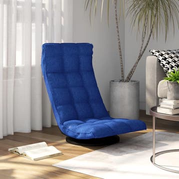 vidaXL Vloerstoel draaibaar stof blauw, Maison & Meubles, Chaises, Verzenden