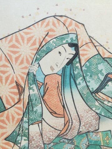 Original Woodblock Print - The Lady of Akashi .  - 1857