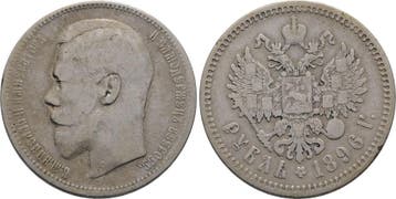 1 Rubel 1896 St Petersburg Russland Nikolaus Ii 1894-1917, Verzenden