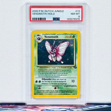 Pokémon Graded card - VENOMOTH-HOLO #13 - Pokémon - PSA 8, Nieuw
