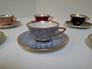 Theeservies (12) - Porselein - Limoges-porselein, Antiek en Kunst