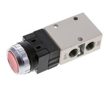 Valve à bouton poussoir 3/2 G1/4 rouge 0-8bar/0-112psi YPC, Verzenden, Nieuw