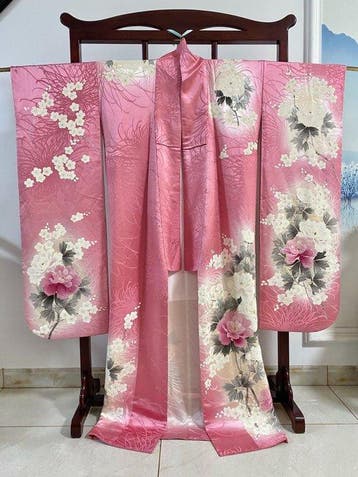 Japanse furisode kimono - Zijde - Japan - Shwa periode