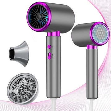 2dekans | MKSS® Fohn met Diffuser - Zilver met Paars, Handtassen en Accessoires, Uiterlijk | Haarverzorging, Ophalen of Verzenden