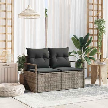 vidaXL Tuin Sofa met kussen met opslag 120 x 62 x 69 cm poly, Verzenden