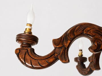 Kandelaber - Hout - In bewerkt hout