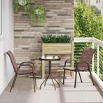 vidaXL Tuin Bistro Set 3 pcs Bruin Staal, Tuin en Terras, Verzenden, Nieuw
