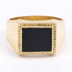 Ring - 18 karaat Geel goud Onyx, Nieuw