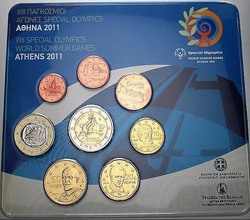 3,88 Euro,munten set 1 Cent-2 Euro 2011 Griechenland Repu..., Verzenden