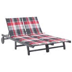 vidaXL Ligbed 2-persoons met kussens massief acaciahout, Tuin en Terras, Verzenden, Nieuw