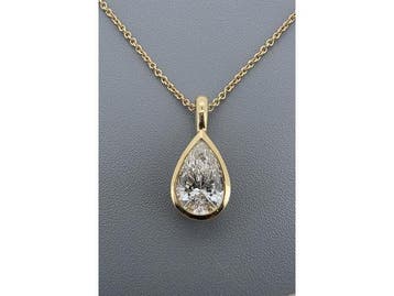 Veiling - Elegante gouden druppelhanger met diamant, Bijoux, Sacs & Beauté