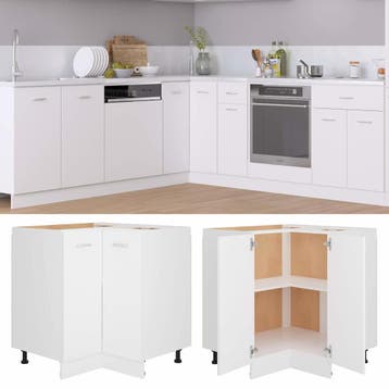 vidaXL Hoekonderkast Lyon 75,5x75,5x81,5 cm bewerkt hout wit, Verzenden