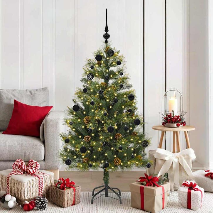 vidaXL Kunstmatige Scharnierende Kerstboom met Kegels Groen, Diversen, Kerst, Nieuw, Verzenden