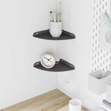 vidaXL Hoek Plank 2 st Zwart 18 x 18 x 2 cm, Verzenden