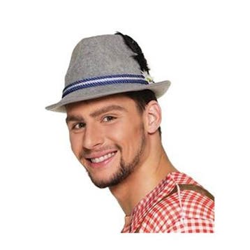 Oktoberfest Tiroler Hoed Grijs, Verzenden, Nieuw