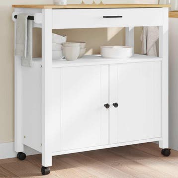 vidaXL Keukentrolley MONZA 84x40x88,5 cm massief grenenhout, Verzenden, Nieuw