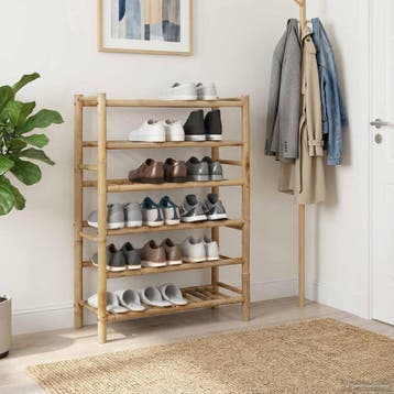 vidaXL Schoenrek 68 x 28 x 96 cm Bamboe Naturel, Verzenden, Nieuw