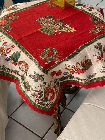 San Leucio Exclusief tafelkleed gobelin-tapijt De Kerstman -, Diversen, Nieuw