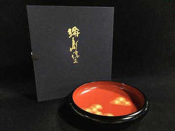 Exquisite Japanese Wajima Lacquer Round Serving Tray