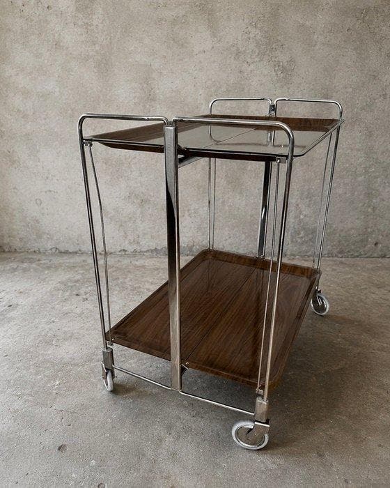 Serveerwagen - Eethoek - Chroom, Gerlinol, Antiek en Kunst, Kunst | Designobjecten