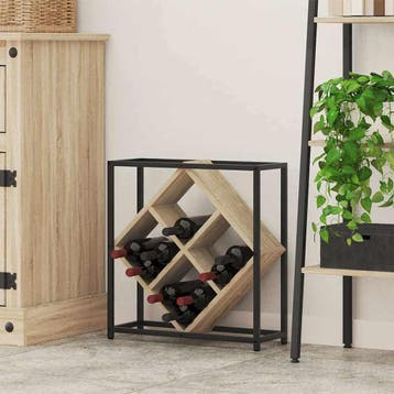 vidaXL Wijnrek 16 flessen Bewerkt hout Sonoma Eik, Verzenden, Nieuw