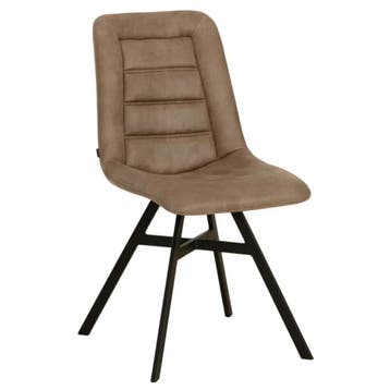 Stoelen | NIELS | Polyester/Metaal | Truffle | Zwarte Poten, Verzenden