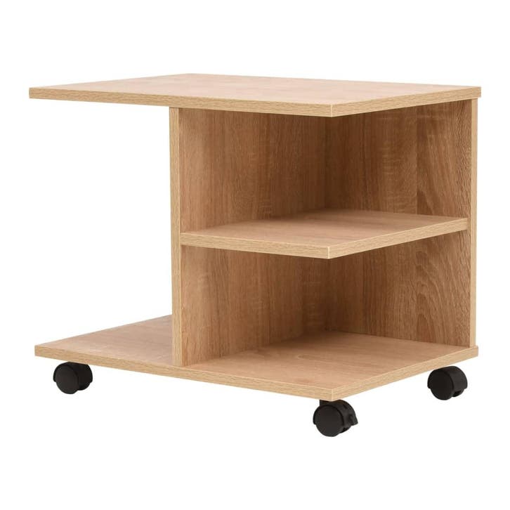 vidaXL Plankenkast verrijdbaar 50x35x42 cm eikenkleur, Maison & Meubles, Armoires | Bibliothèques, Envoi
