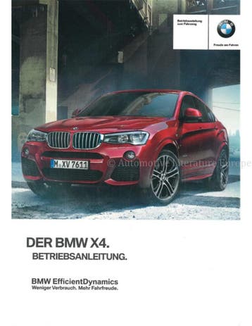 2016 BMW X4 INSTRUCTIEBOEKJE DUITS