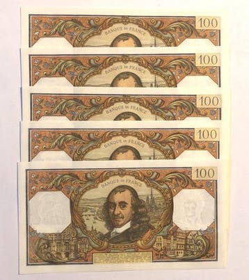 Frankrijk. - 4 x 100 Francs - 1968 - Pick 149c (Zonder, Postzegels en Munten
