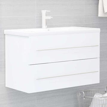 vidaXL Wastafelkast 80x38,5x48 cm bewerkt hout wit, Verzenden