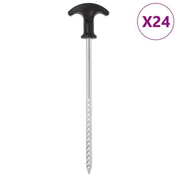 vidaXL Tentharingen 24 st Ø7 mm 20 cm gegalvaniseerd staal, Verzenden