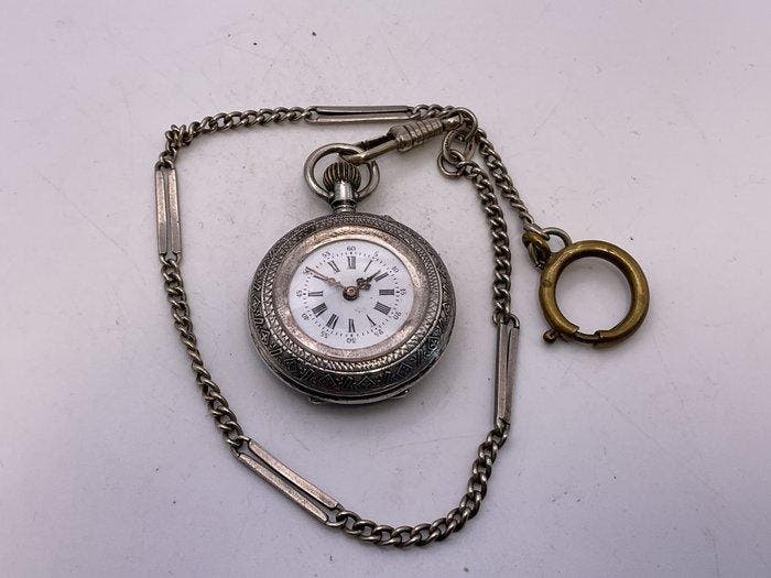 Cilindro Svizzero . Argento . Remontoir . Con catena metallo, Bijoux, Sacs & Beauté, Montres | Hommes