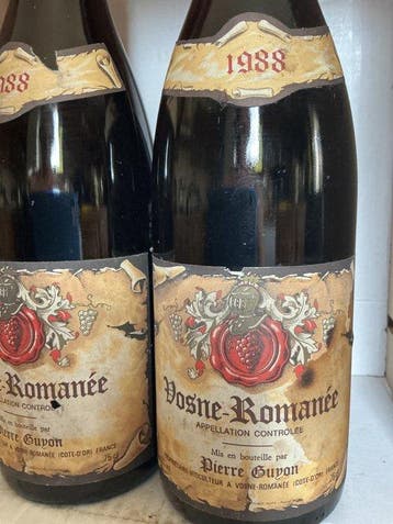 1988 Pierre Guyon - Vosne-Romanée - 2 Bouteilles (0,75 L), Verzamelen, Nieuw