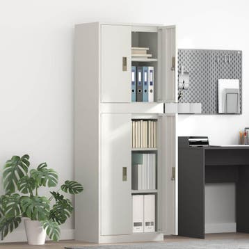 vidaXL Opbergkast 2 st Wit 60 x 40 x 175 cm Staal, Verzenden