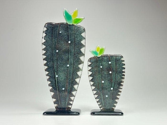 Studio Habrat - Beeldje - Cactus (2) - fusie, Antiek en Kunst, Antiek | Glaswerk en Kristal
